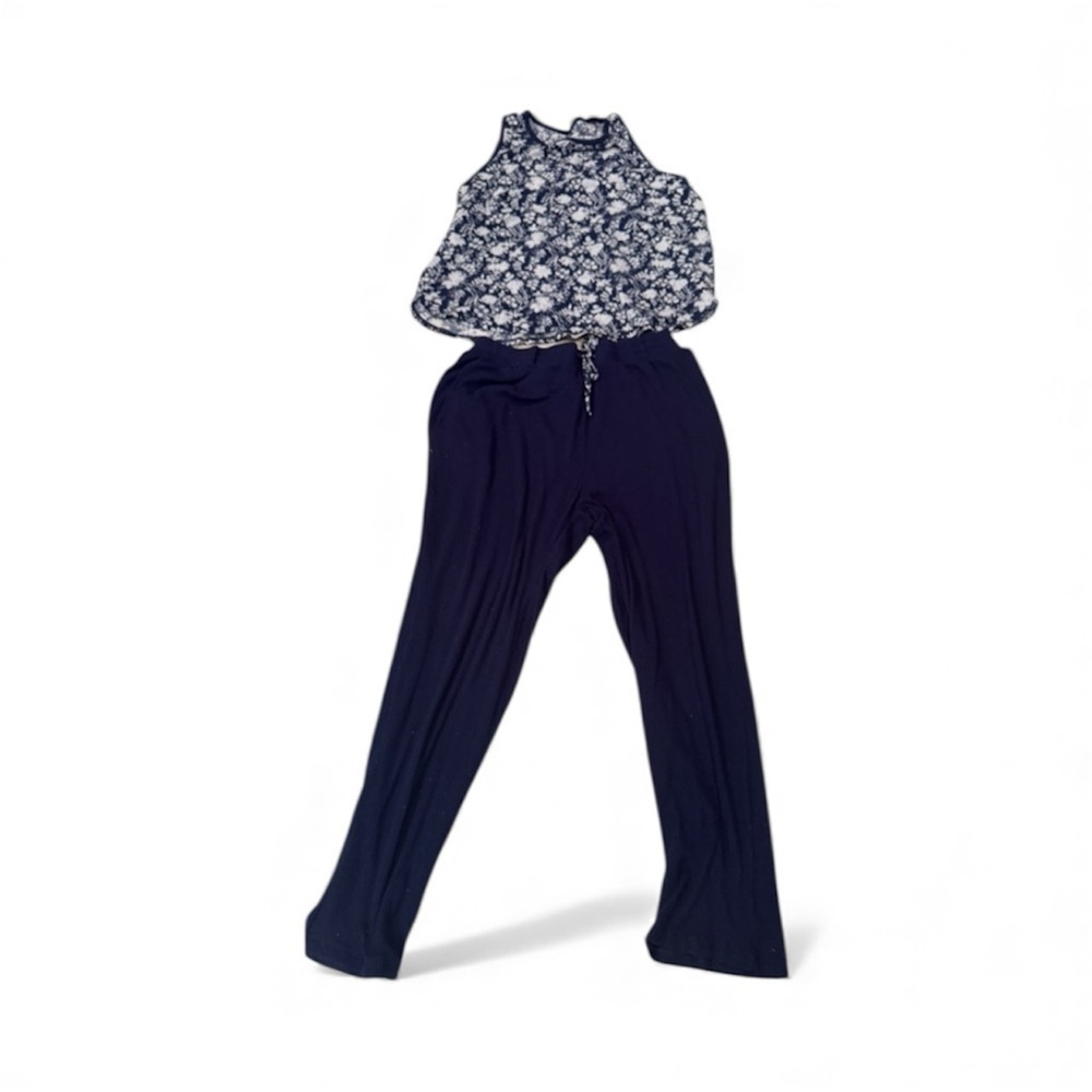 Lands' End Women's Dark Blue pajama set w drawstring waist sz XL/18